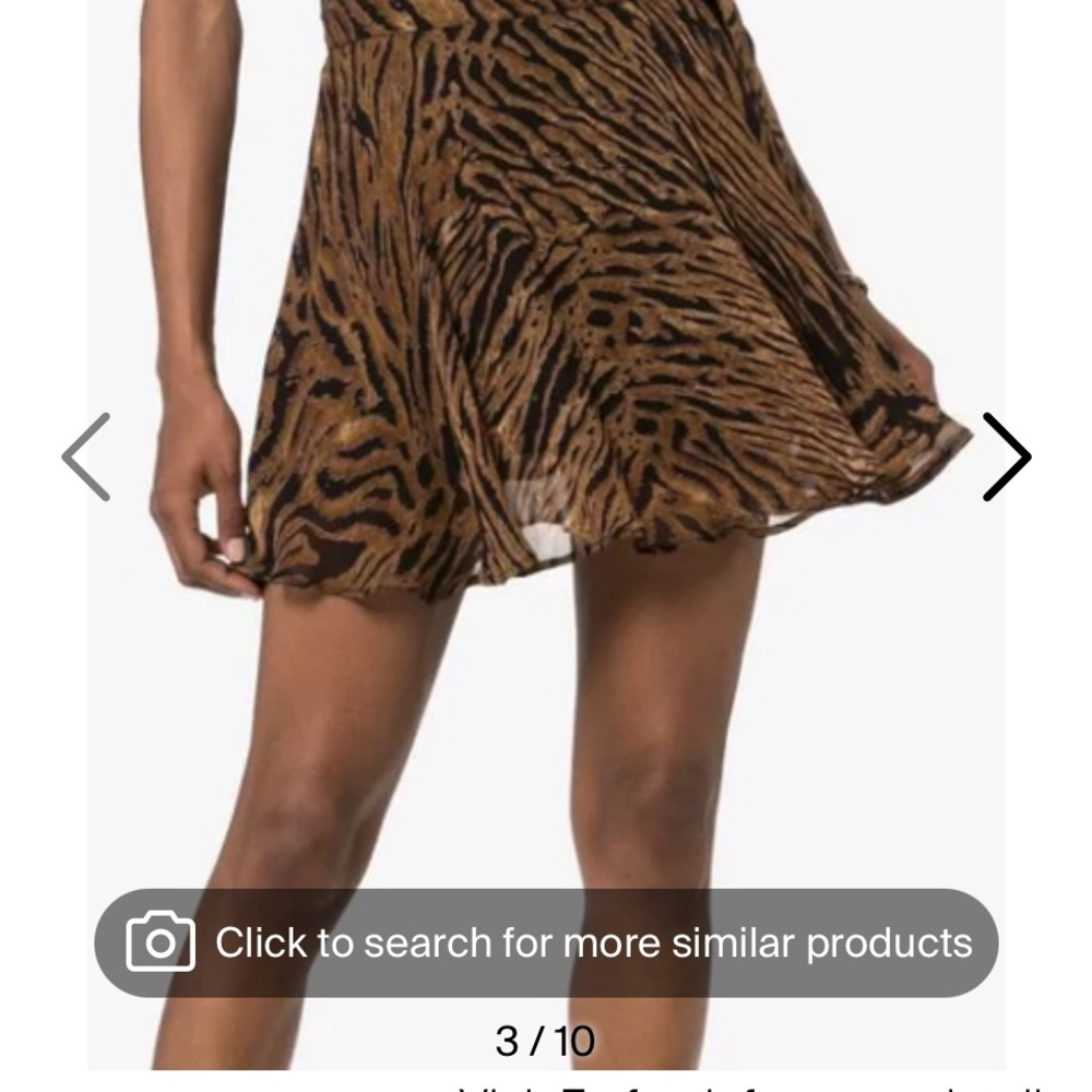 Ganni - size 38 -brown and white tiger print mini skirt
